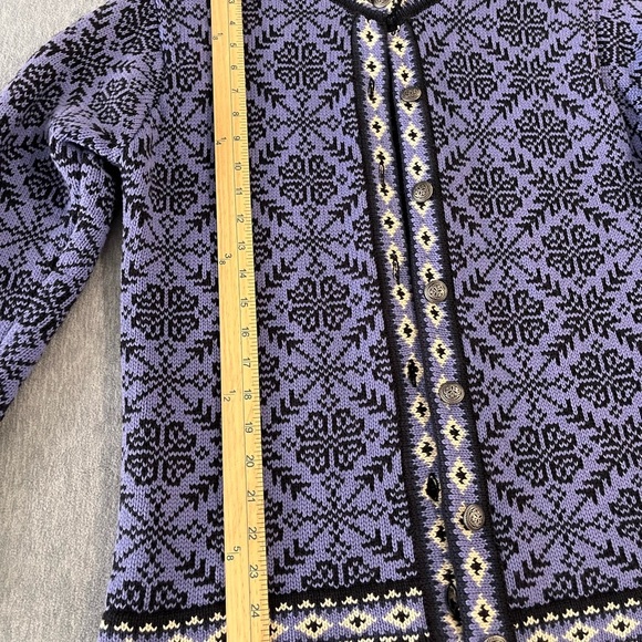 L.L. Bean Purple and Black Patterned Cardigan - Picture 4 of 7